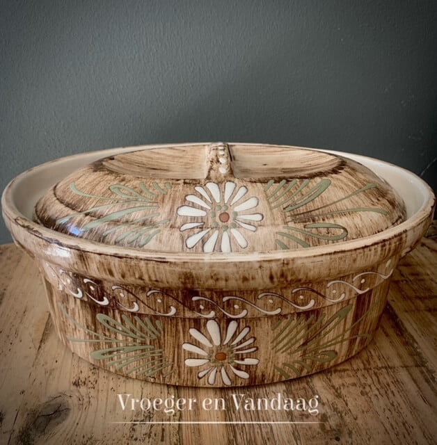 Beschilderde terrine/schaal Vroeger en Vandaag woonaccessoires van